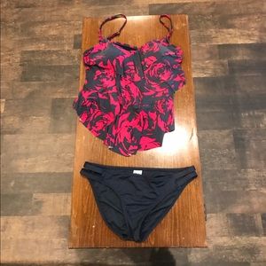 Fun pink & grey Tankini